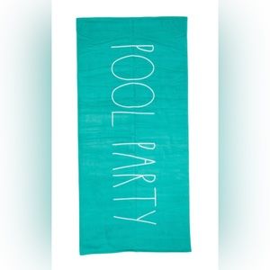 NWT Pool Party Beach Towel Teal 100% Cotton Rae Dunn 36” x 68”